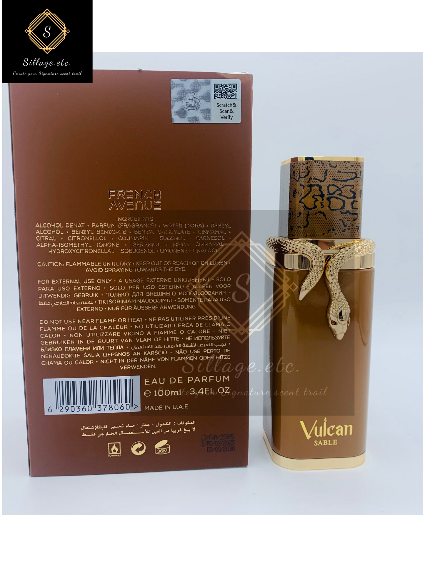 Vulcan Sable Eau de Parfum by French Avenue